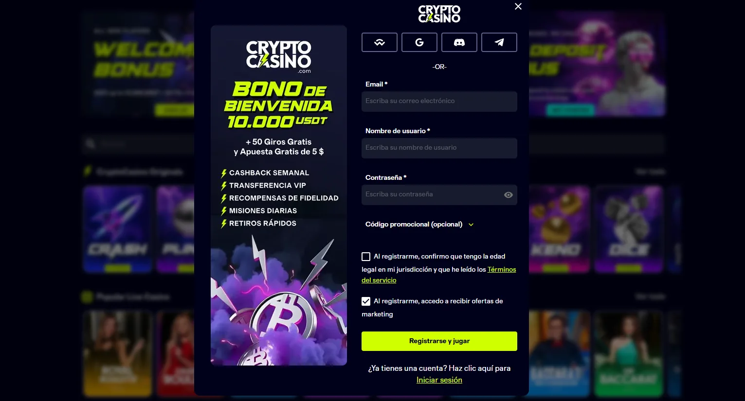 CryptoCasino registro cryptocasino registro